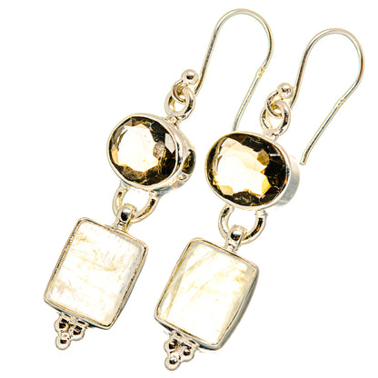 Rainbow Moonstone Earrings handcrafted by Ana Silver Co - EARR419432