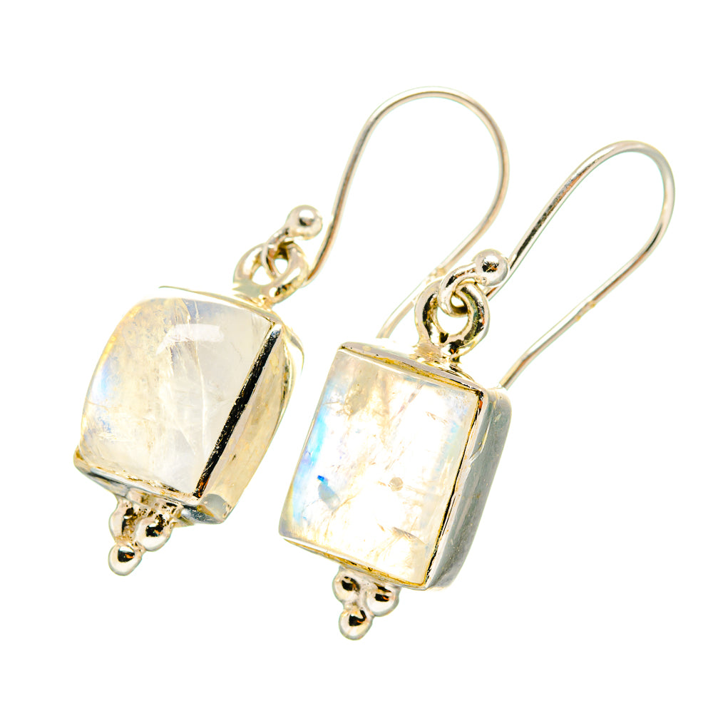 Rainbow Moonstone Earrings handcrafted by Ana Silver Co - EARR419433