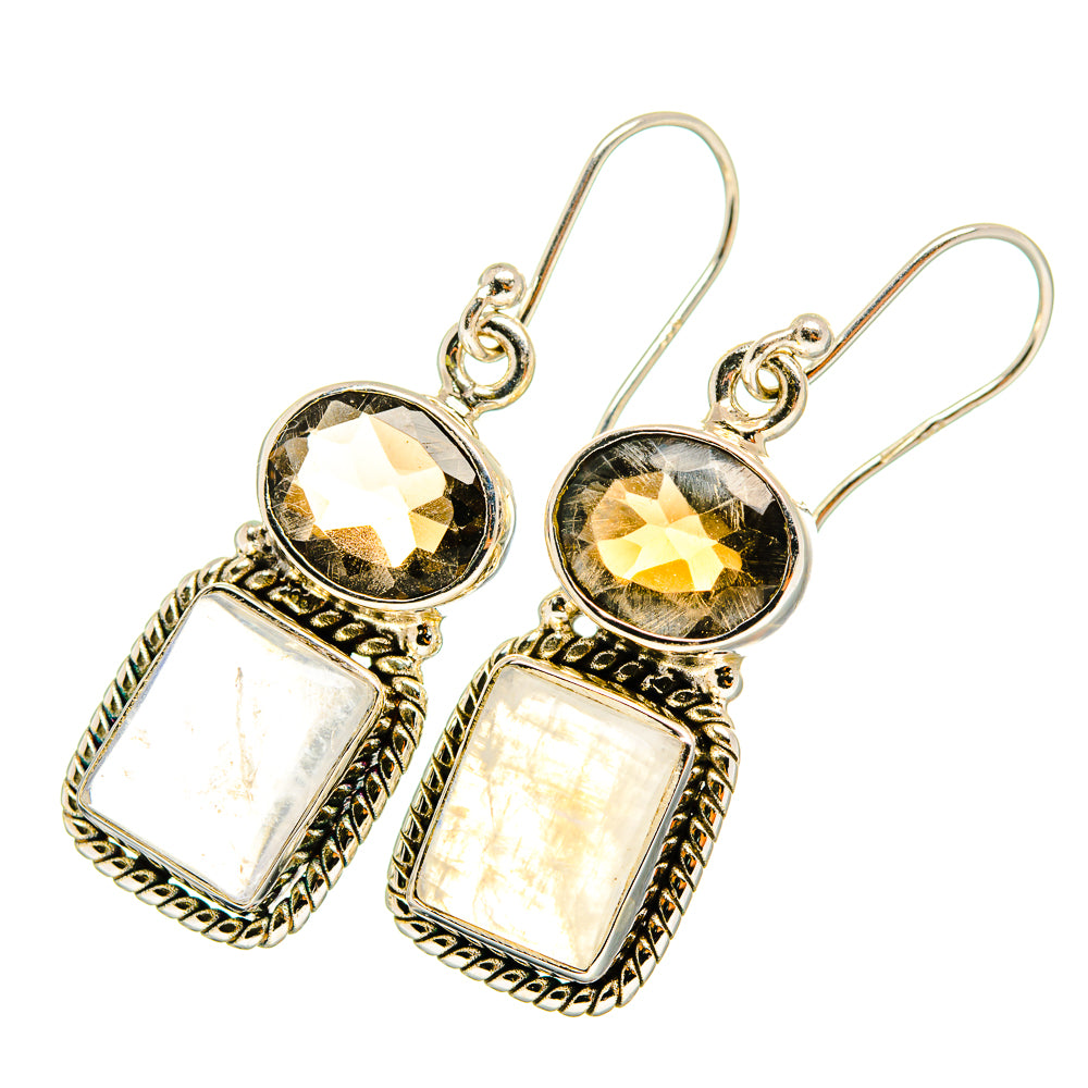 Rainbow Moonstone Earrings handcrafted by Ana Silver Co - EARR419434