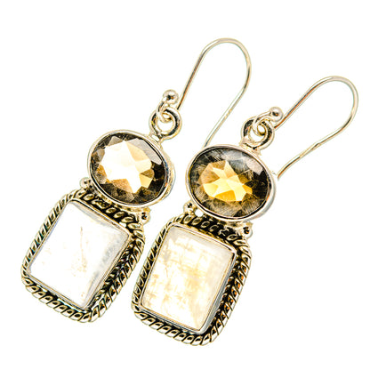 Rainbow Moonstone Earrings handcrafted by Ana Silver Co - EARR419434