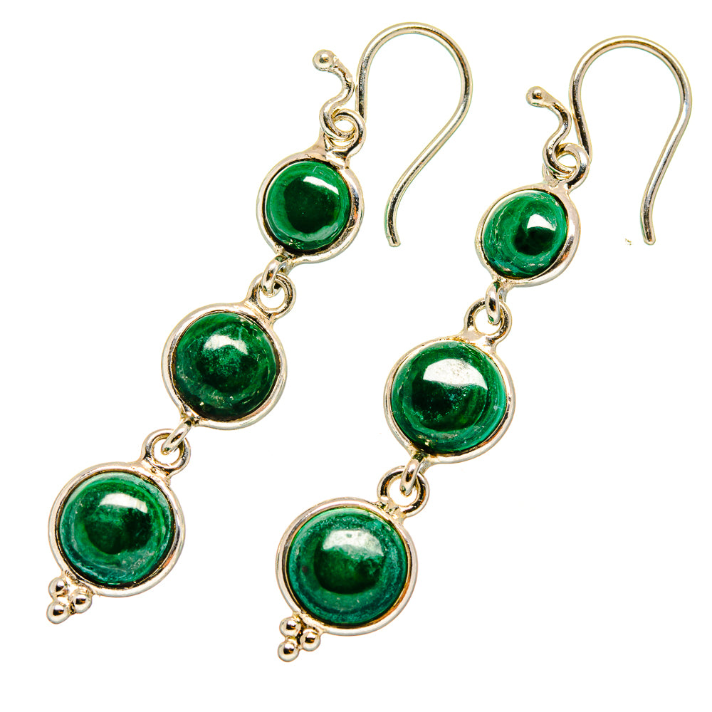 Malachite Earrings handcrafted by Ana Silver Co - EARR419441