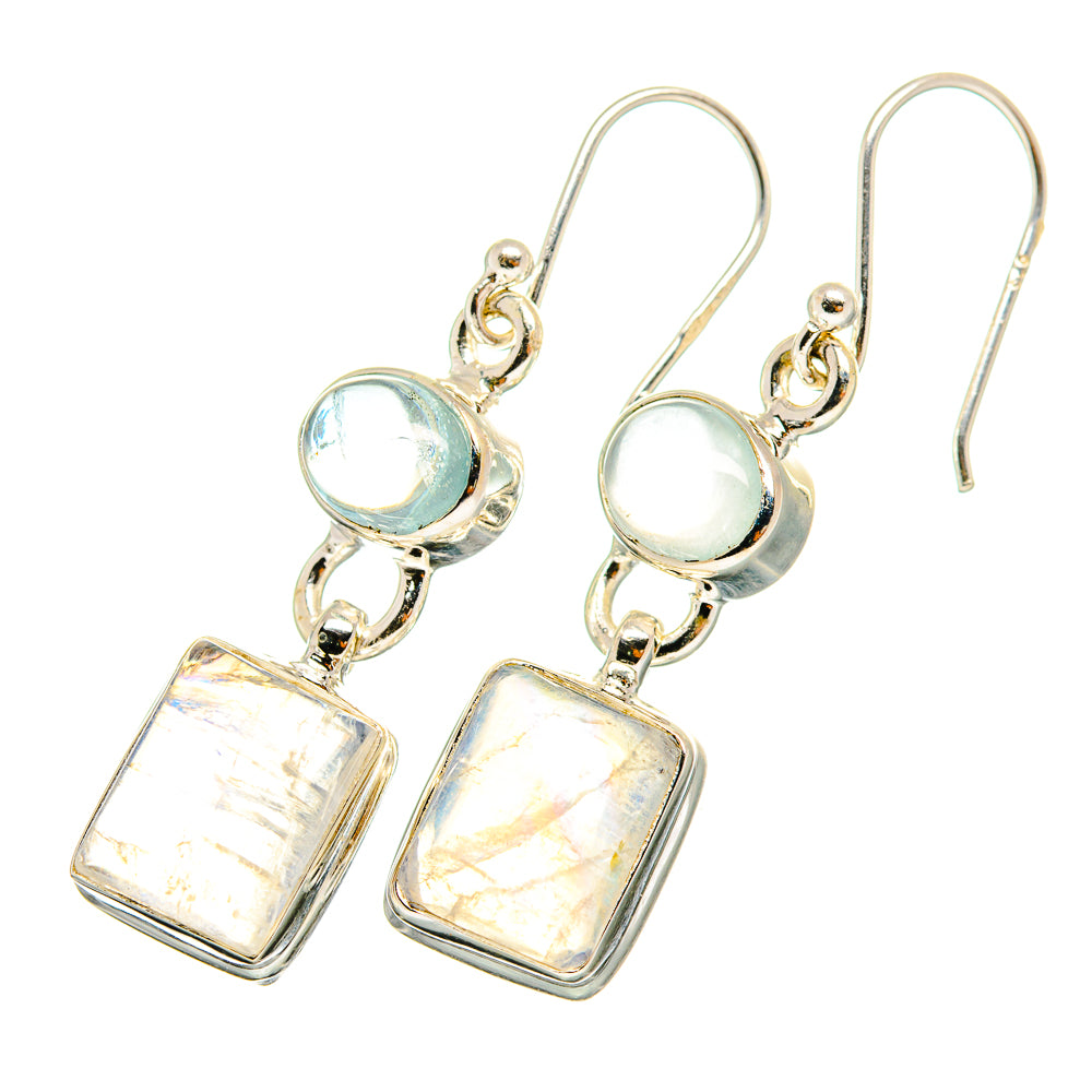 Rainbow Moonstone Earrings handcrafted by Ana Silver Co - EARR419450