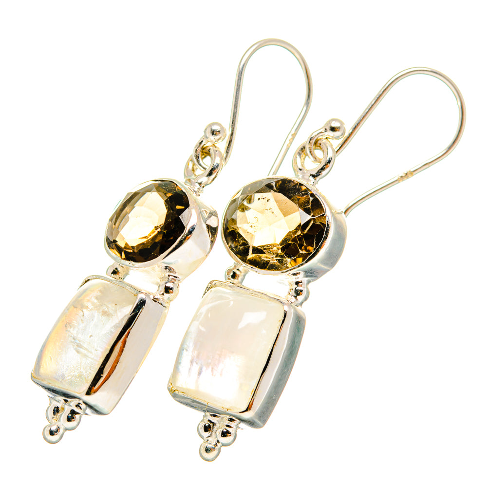 Rainbow Moonstone Earrings handcrafted by Ana Silver Co - EARR419466