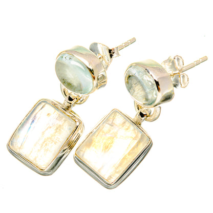 Rainbow Moonstone Earrings handcrafted by Ana Silver Co - EARR419469