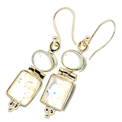 Rainbow Moonstone Earrings handcrafted by Ana Silver Co - EARR419473