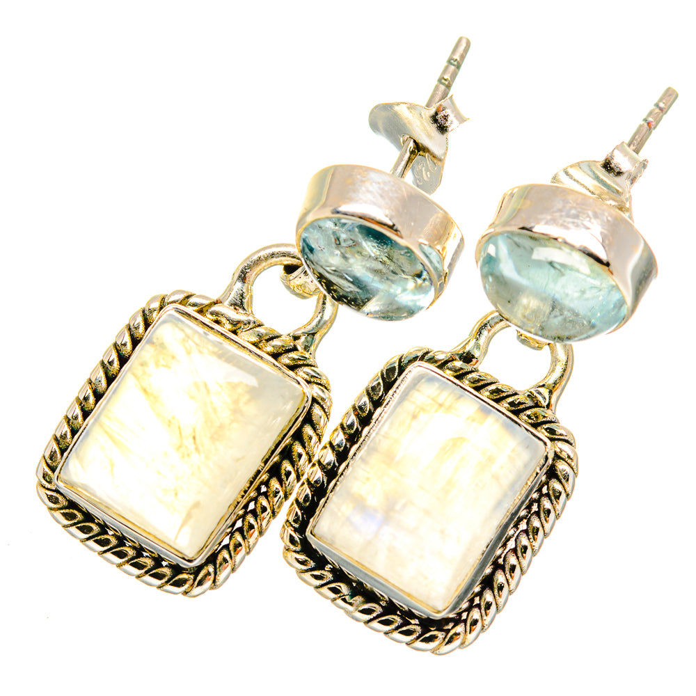 Rainbow Moonstone Earrings handcrafted by Ana Silver Co - EARR419477