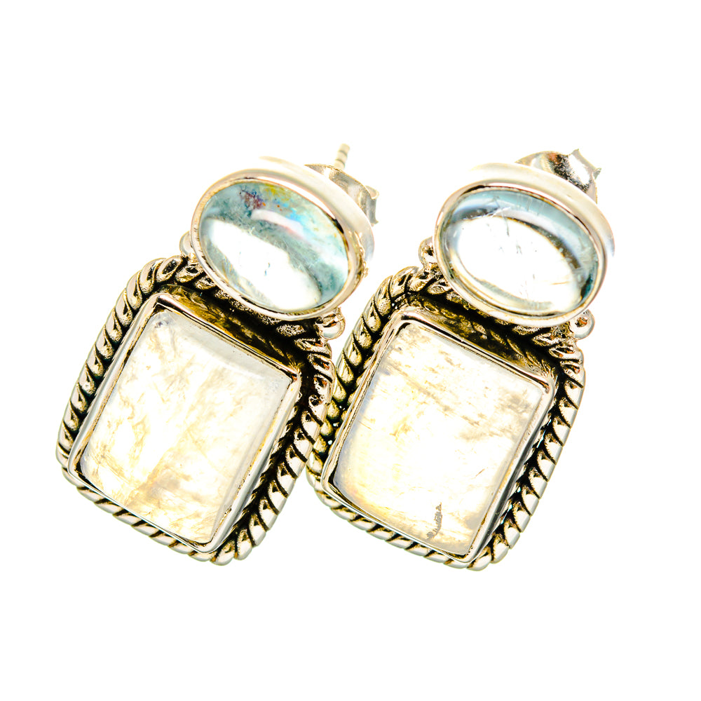 Rainbow Moonstone Earrings handcrafted by Ana Silver Co - EARR419480