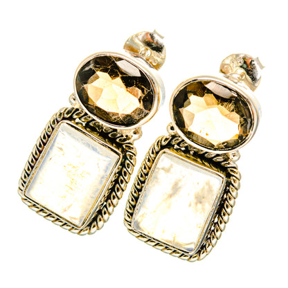 Rainbow Moonstone Earrings handcrafted by Ana Silver Co - EARR419482