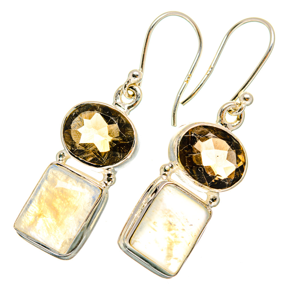 Rainbow Moonstone Earrings handcrafted by Ana Silver Co - EARR419489