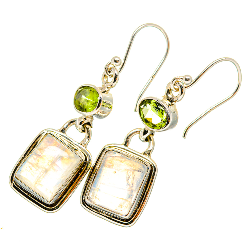 Rainbow Moonstone Earrings handcrafted by Ana Silver Co - EARR419504
