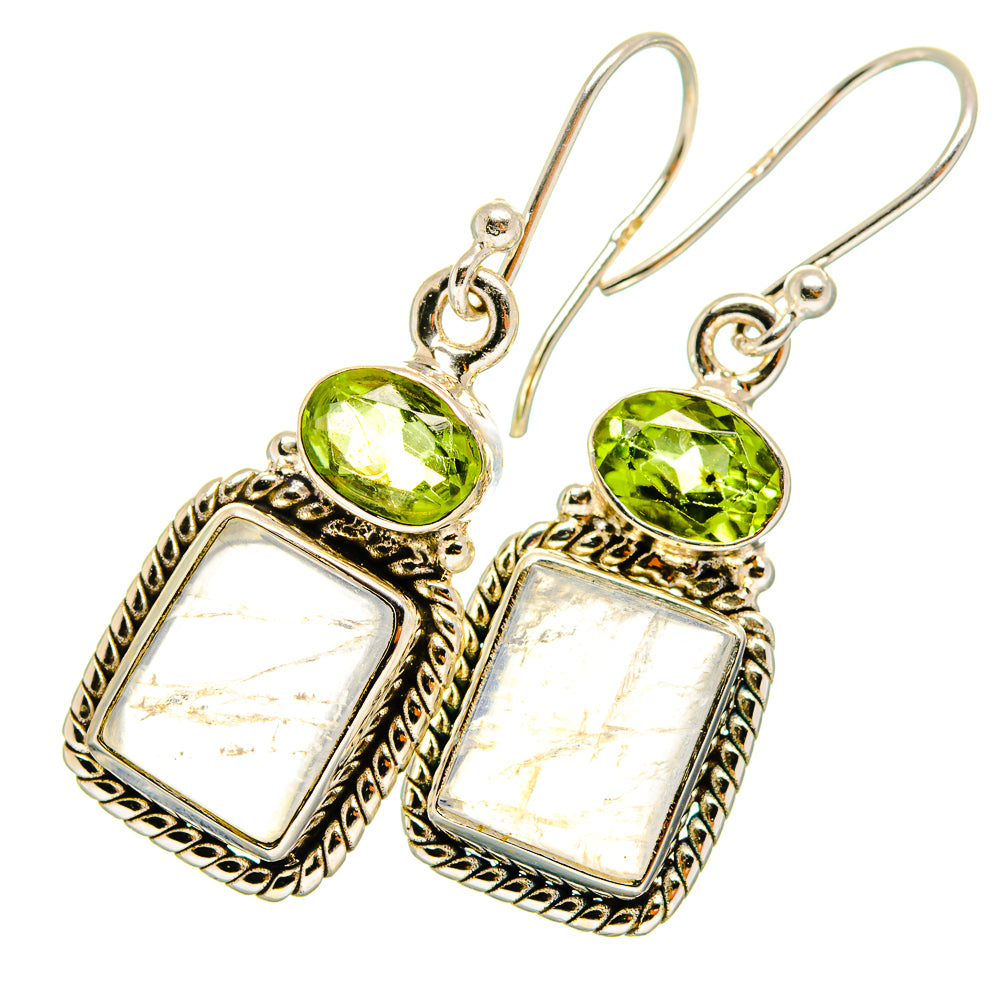 Rainbow Moonstone Earrings handcrafted by Ana Silver Co - EARR419518