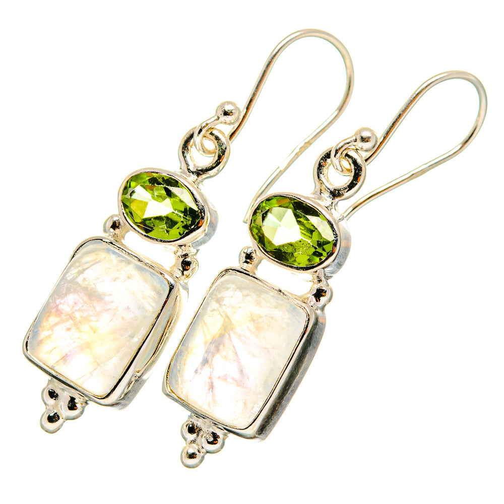 Rainbow Moonstone Earrings handcrafted by Ana Silver Co - EARR419523