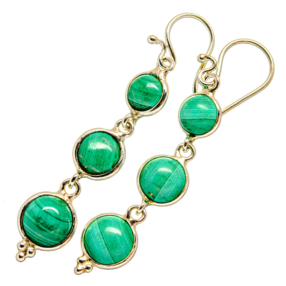 Malachite Earrings handcrafted by Ana Silver Co - EARR419532
