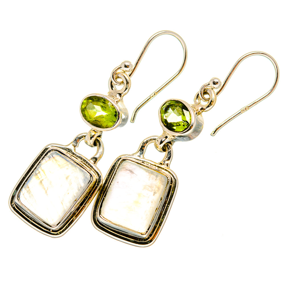 Rainbow Moonstone Earrings handcrafted by Ana Silver Co - EARR419534