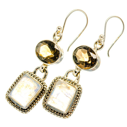 Rainbow Moonstone Earrings handcrafted by Ana Silver Co - EARR419536