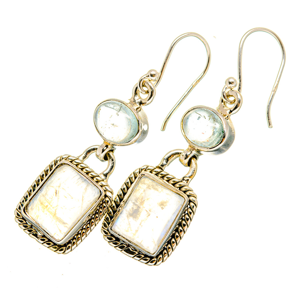 Rainbow Moonstone Earrings handcrafted by Ana Silver Co - EARR419554