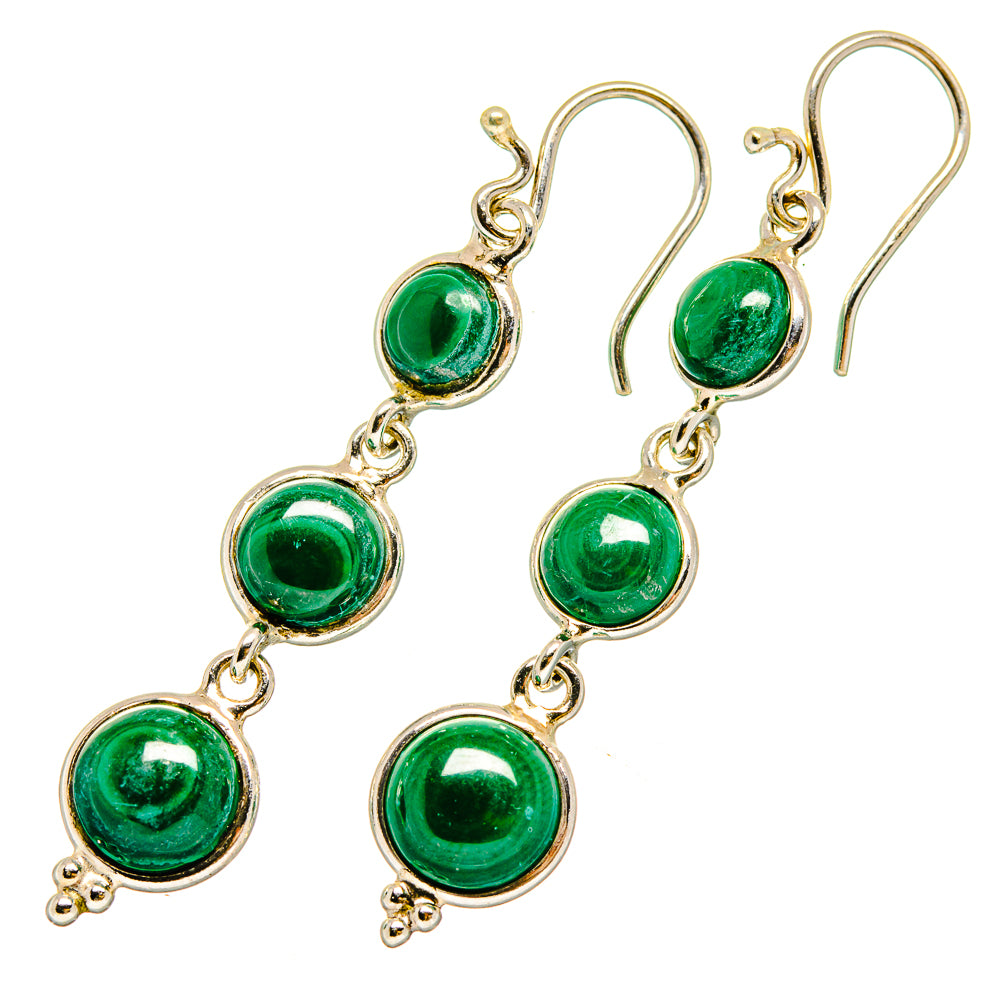 Malachite Earrings handcrafted by Ana Silver Co - EARR419559