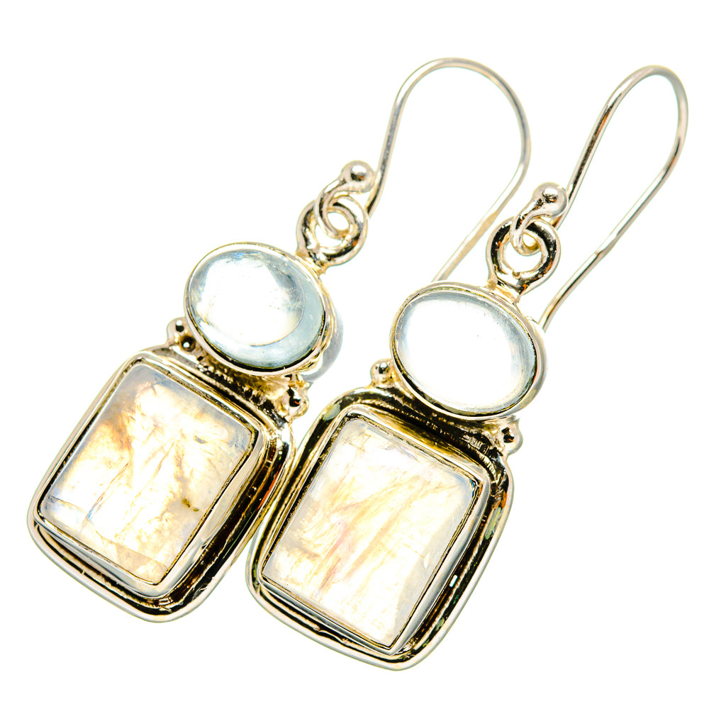 Rainbow Moonstone Earrings handcrafted by Ana Silver Co - EARR419597