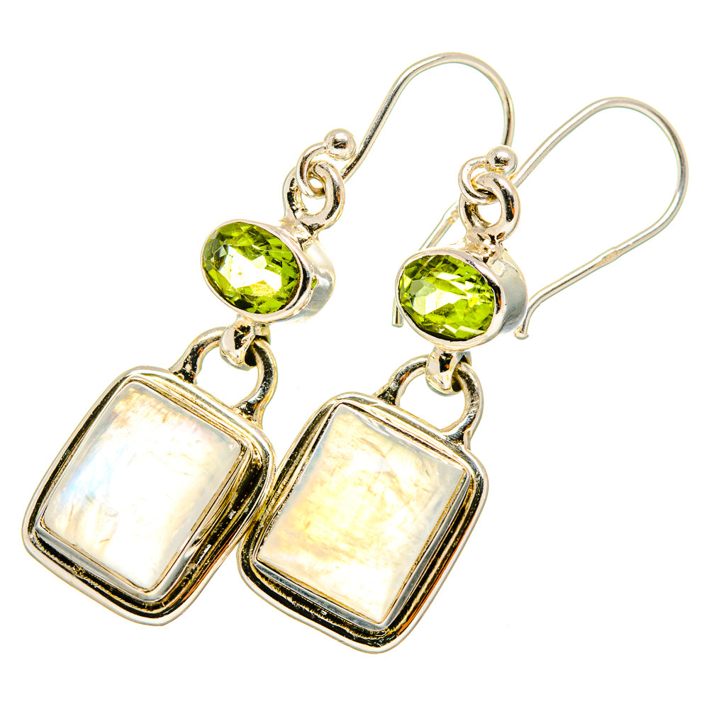 Rainbow Moonstone Earrings handcrafted by Ana Silver Co - EARR419601