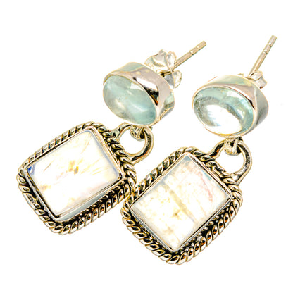Rainbow Moonstone Earrings handcrafted by Ana Silver Co - EARR419603