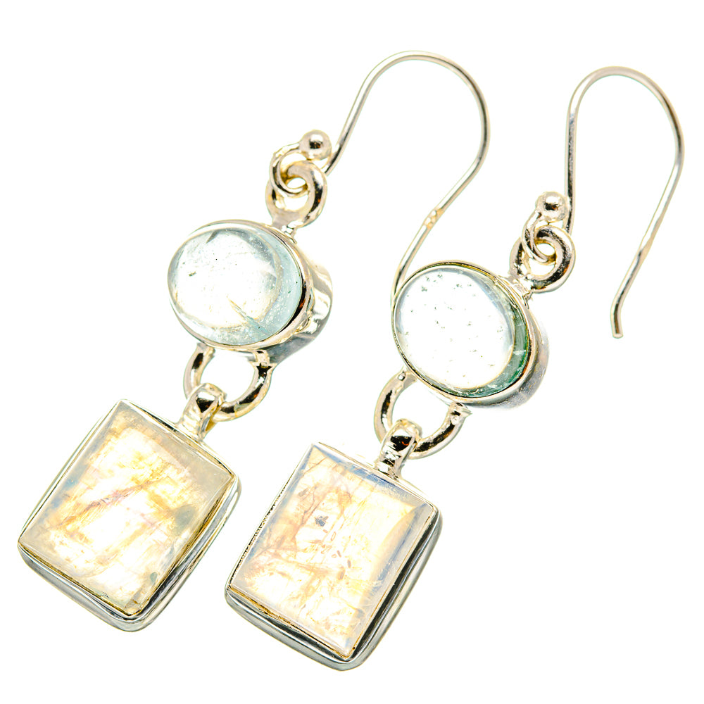 Rainbow Moonstone Earrings handcrafted by Ana Silver Co - EARR419607