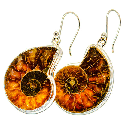 Ammonite Fossil Earrings handcrafted by Ana Silver Co - EARR419609