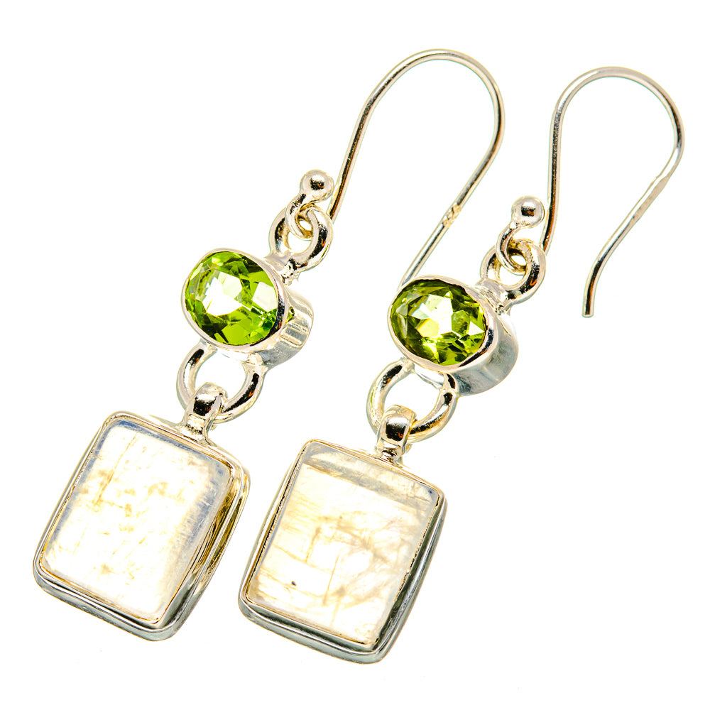 Rainbow Moonstone Earrings handcrafted by Ana Silver Co - EARR419610