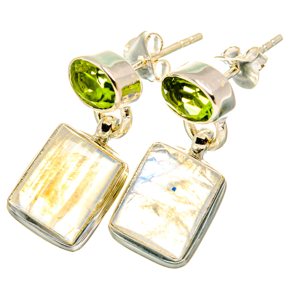 Rainbow Moonstone Earrings handcrafted by Ana Silver Co - EARR419611