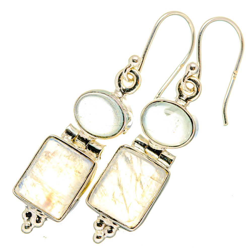 Rainbow Moonstone Earrings handcrafted by Ana Silver Co - EARR419612