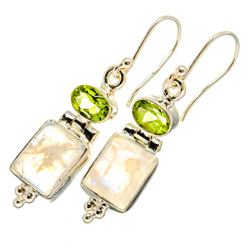 Rainbow Moonstone Earrings handcrafted by Ana Silver Co - EARR419613