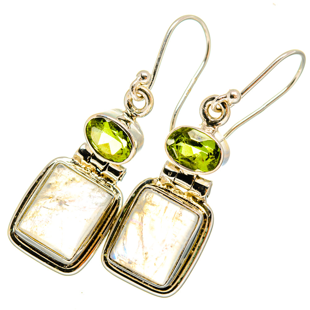 Rainbow Moonstone Earrings handcrafted by Ana Silver Co - EARR419616