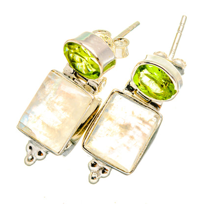 Rainbow Moonstone Earrings handcrafted by Ana Silver Co - EARR419622