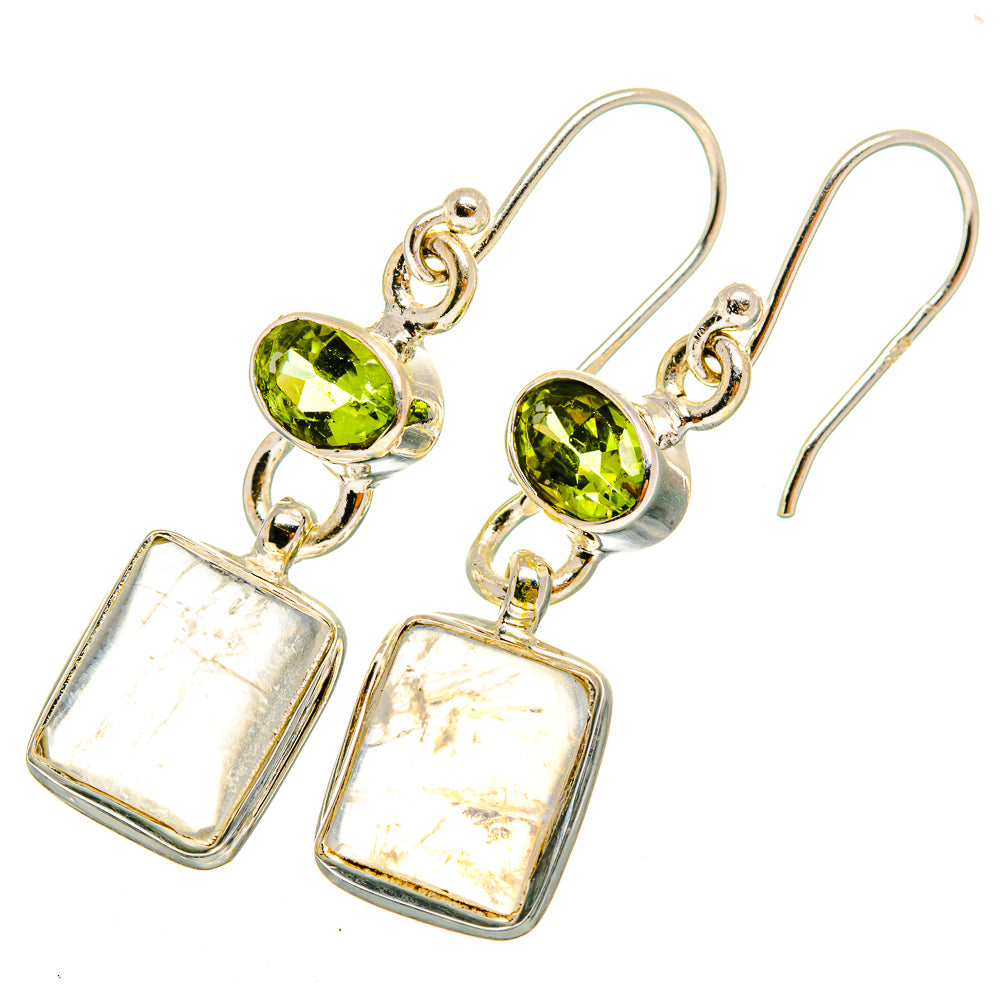 Rainbow Moonstone Earrings handcrafted by Ana Silver Co - EARR419630