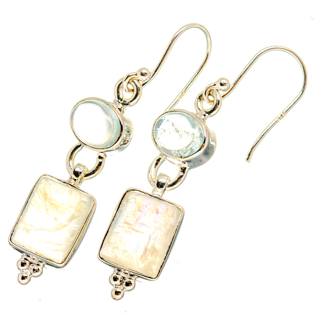 Rainbow Moonstone Earrings handcrafted by Ana Silver Co - EARR419633