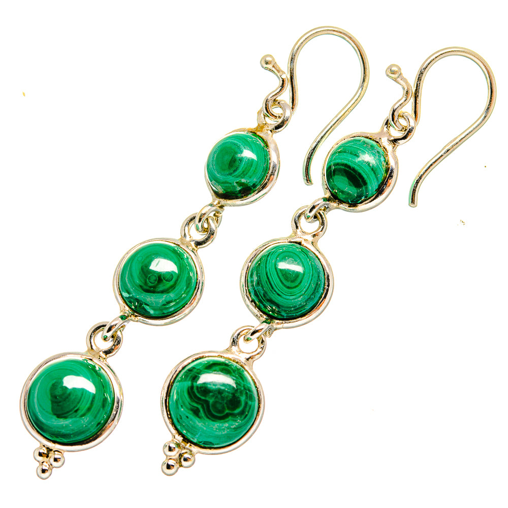 Malachite Earrings handcrafted by Ana Silver Co - EARR419637