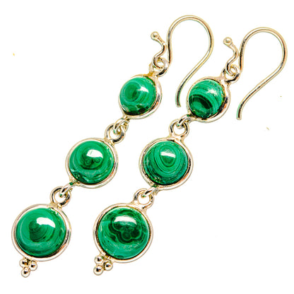 Malachite Earrings handcrafted by Ana Silver Co - EARR419637
