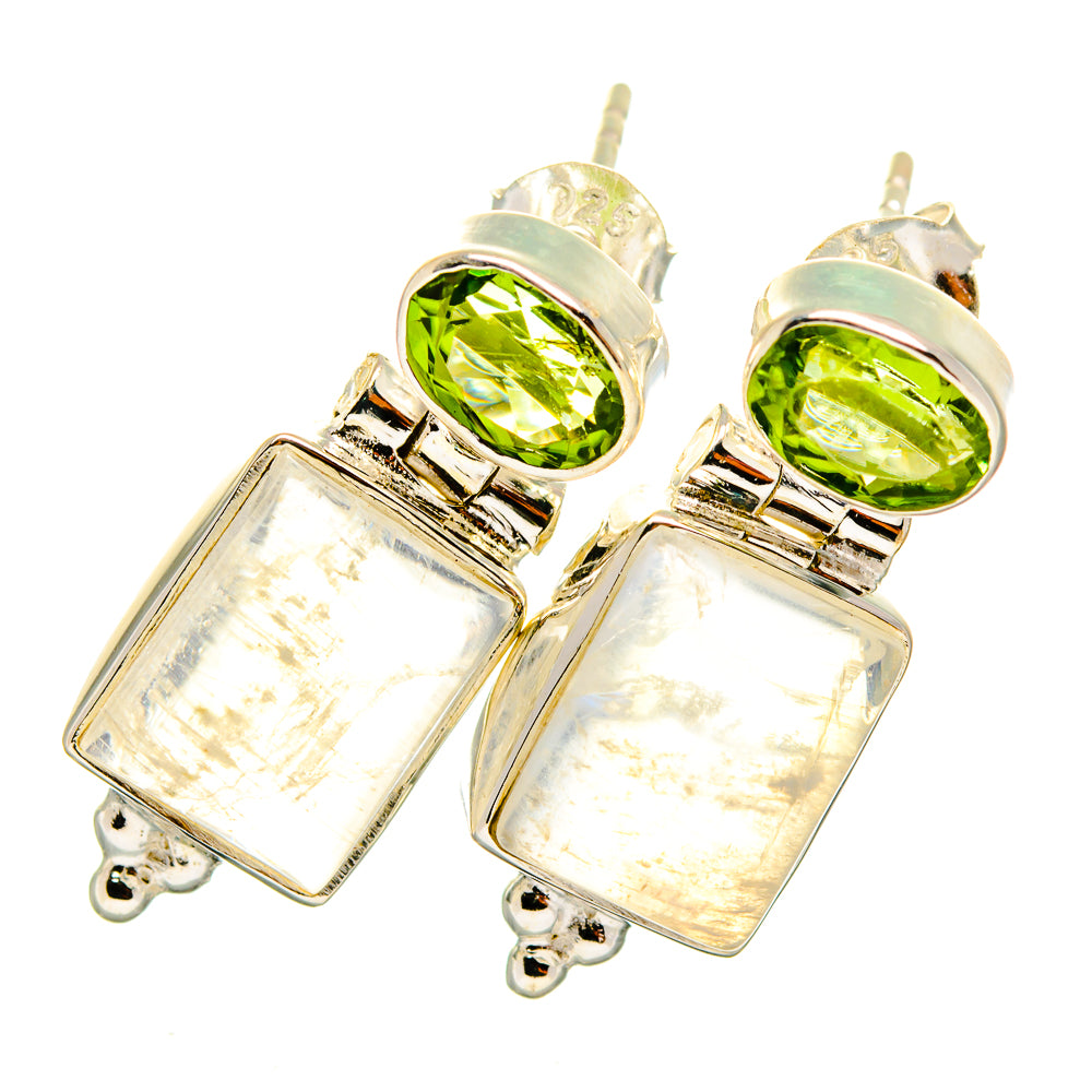 Rainbow Moonstone Earrings handcrafted by Ana Silver Co - EARR419640