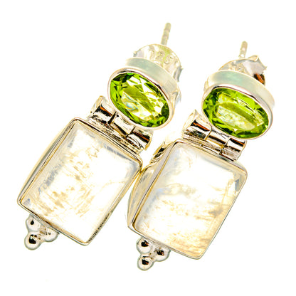 Rainbow Moonstone Earrings handcrafted by Ana Silver Co - EARR419640