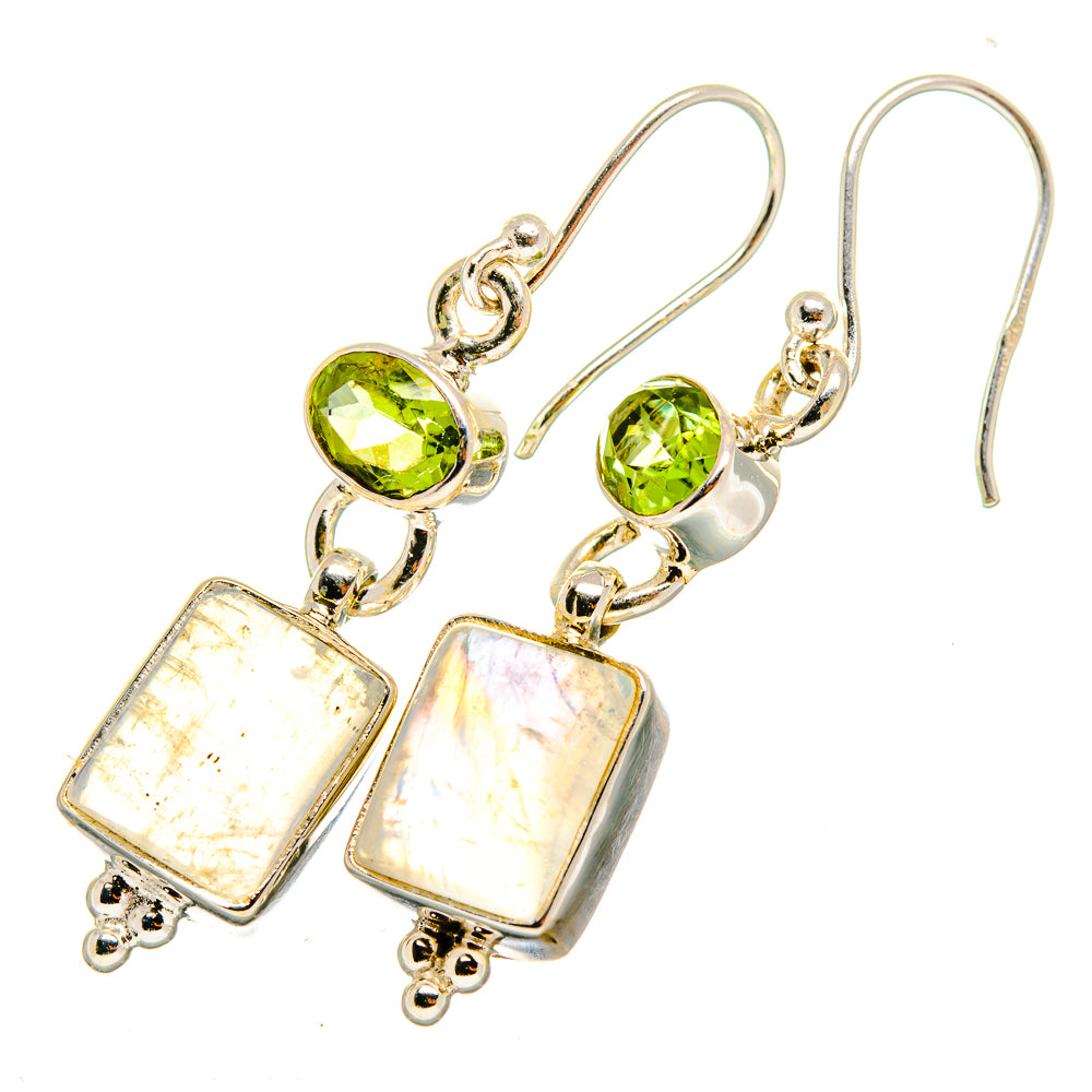 Rainbow Moonstone Earrings handcrafted by Ana Silver Co - EARR419642