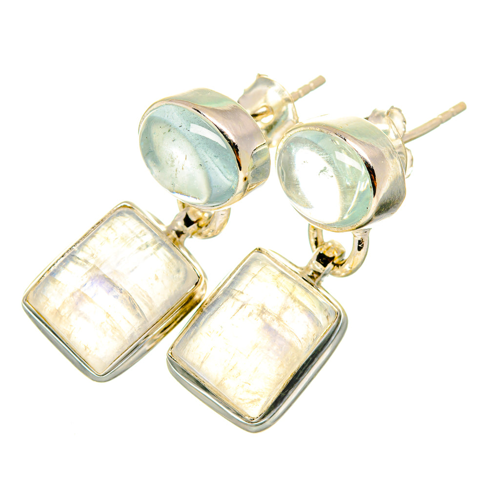 Rainbow Moonstone Earrings handcrafted by Ana Silver Co - EARR419645