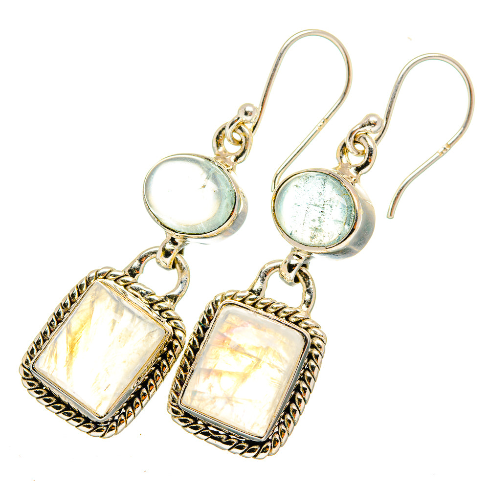 Rainbow Moonstone Earrings handcrafted by Ana Silver Co - EARR419649