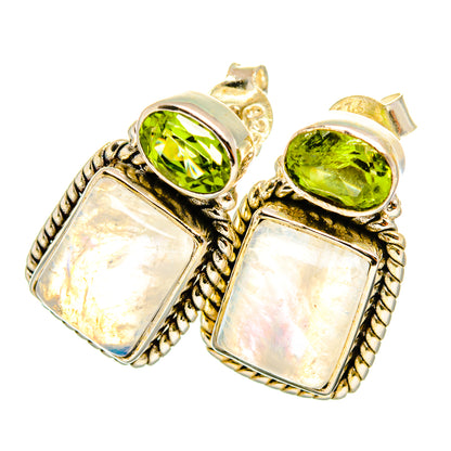 Rainbow Moonstone Earrings handcrafted by Ana Silver Co - EARR419652