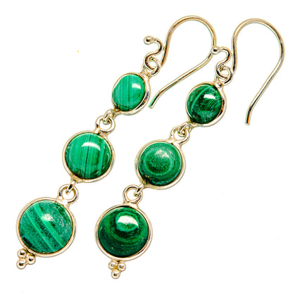 Malachite Earrings handcrafted by Ana Silver Co - EARR419653