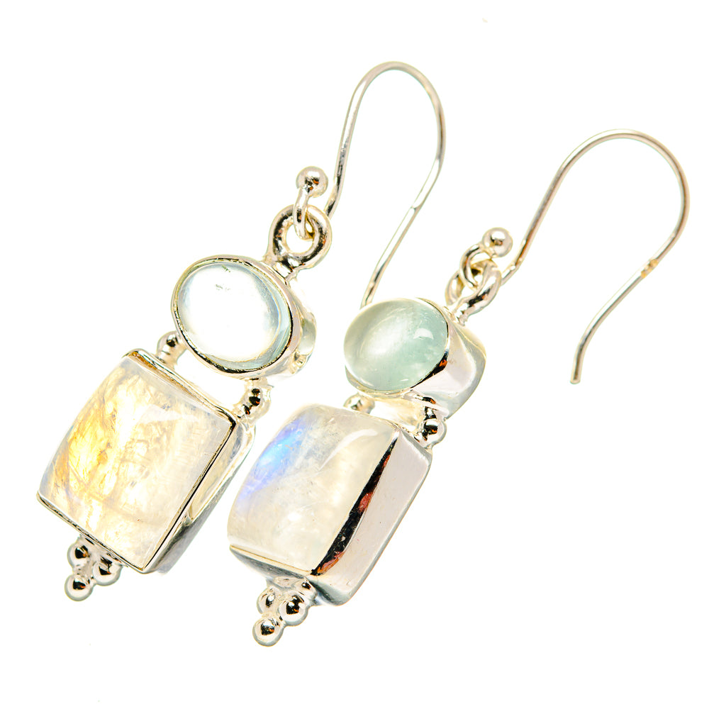 Rainbow Moonstone Earrings handcrafted by Ana Silver Co - EARR419655