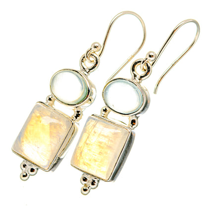 Rainbow Moonstone Earrings handcrafted by Ana Silver Co - EARR419658