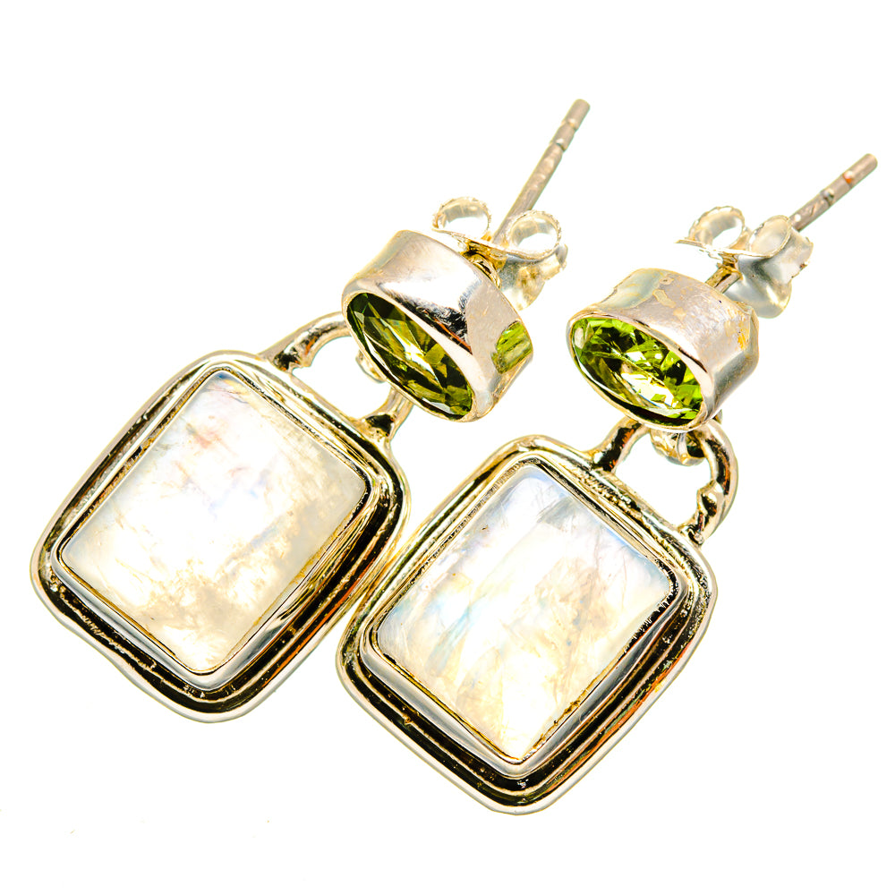 Rainbow Moonstone Earrings handcrafted by Ana Silver Co - EARR419660
