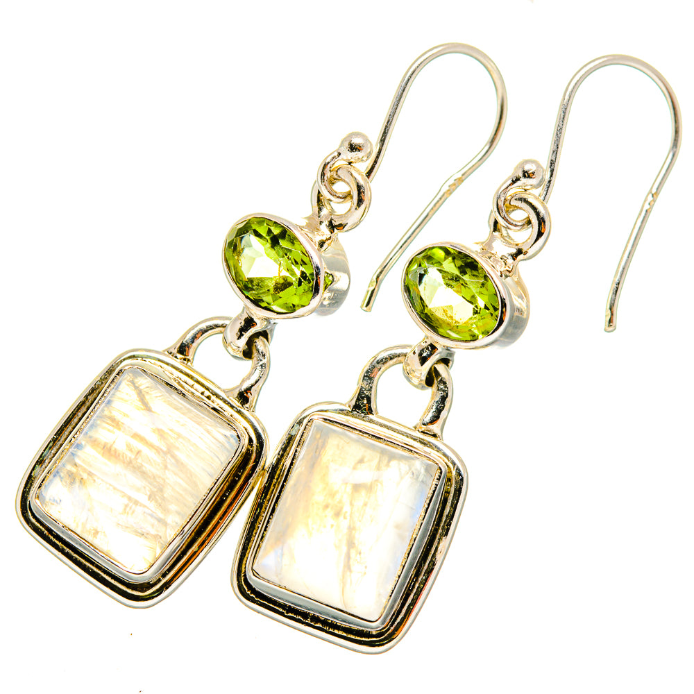 Rainbow Moonstone Earrings handcrafted by Ana Silver Co - EARR419661