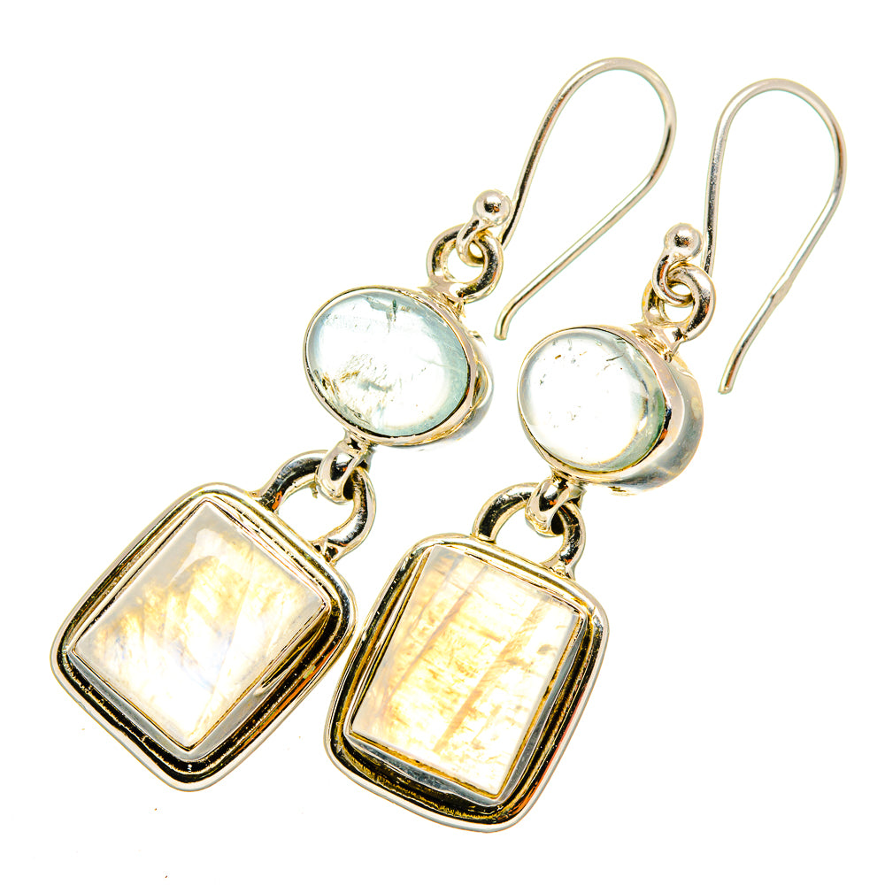 Rainbow Moonstone Earrings handcrafted by Ana Silver Co - EARR419662