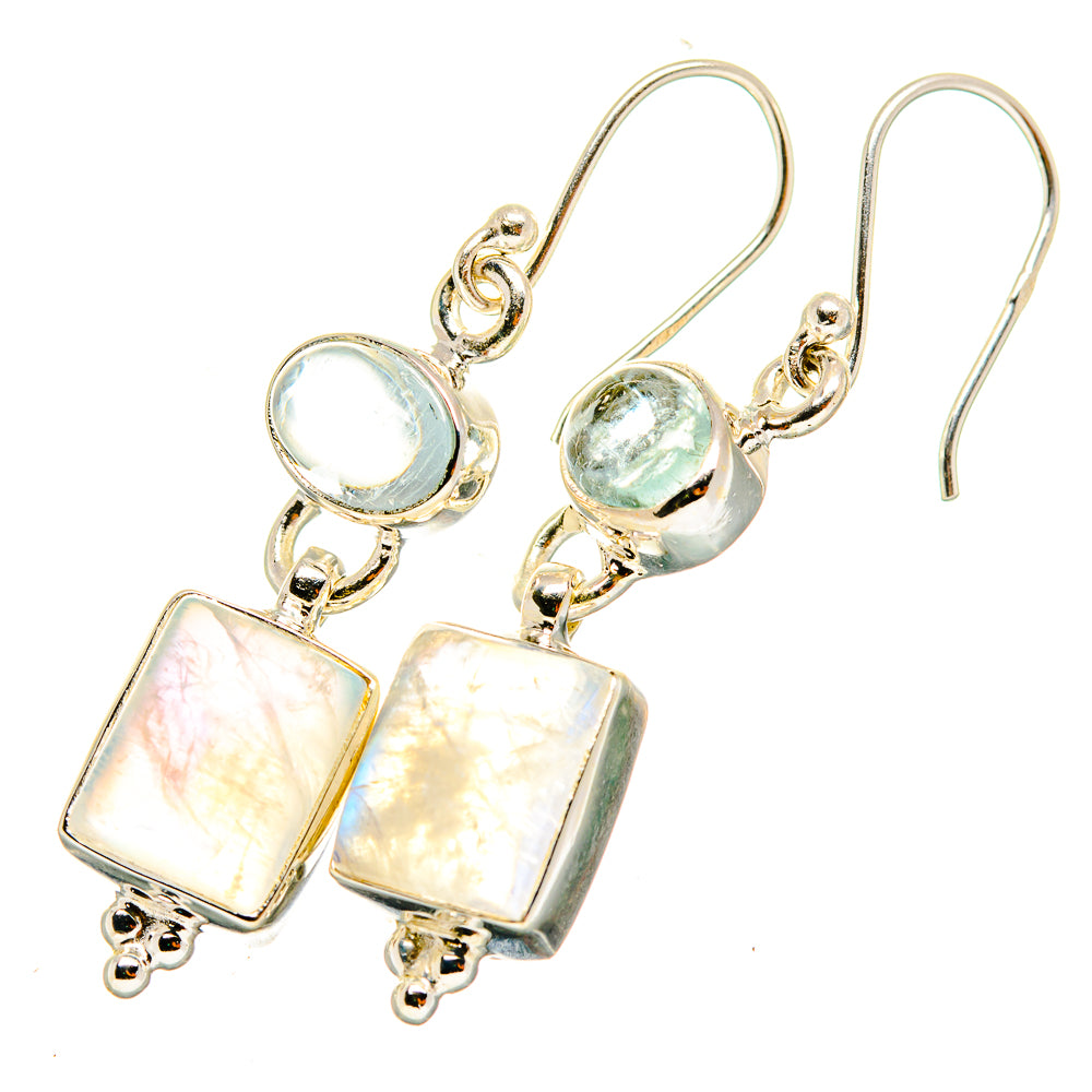 Rainbow Moonstone Earrings handcrafted by Ana Silver Co - EARR419663