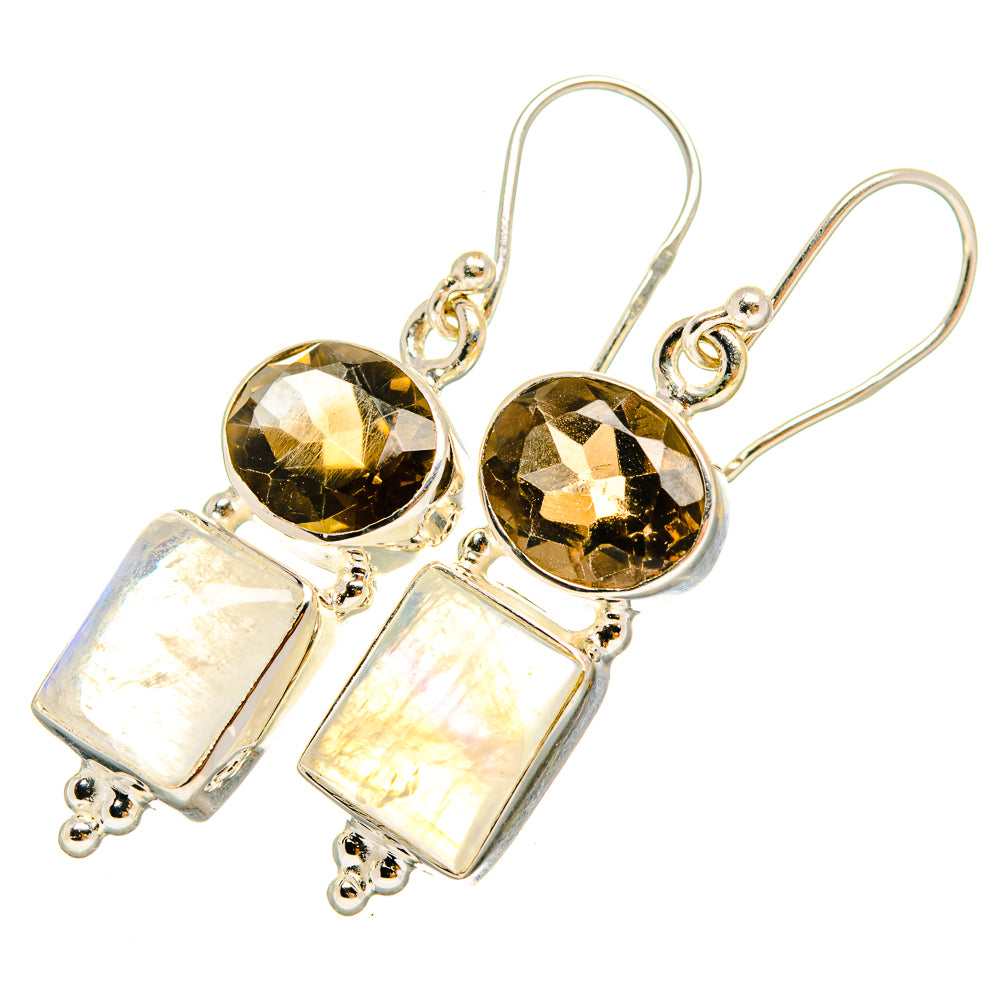 Rainbow Moonstone Earrings handcrafted by Ana Silver Co - EARR419672